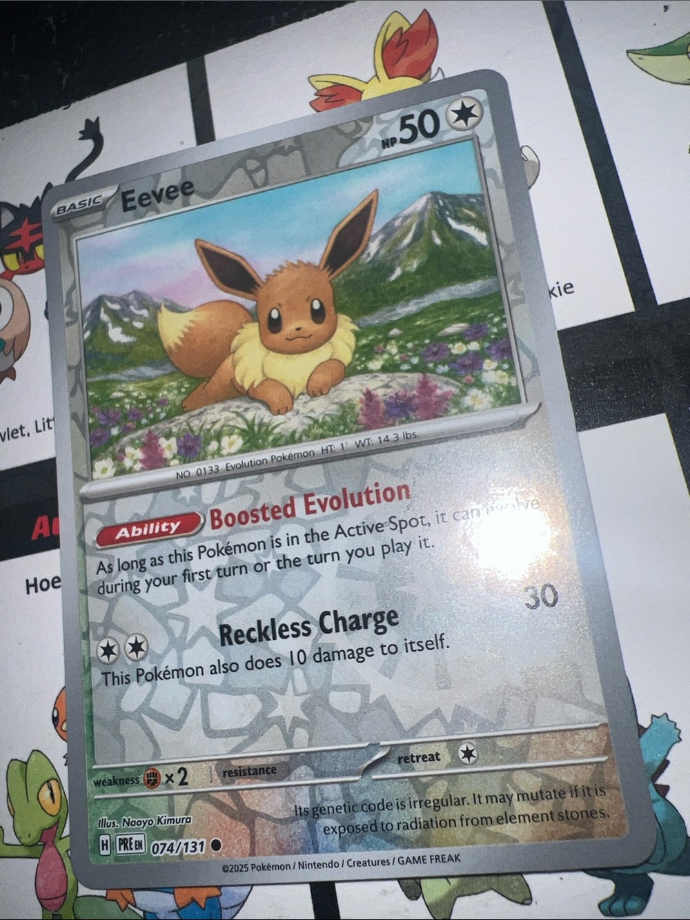 Pokemon Eevee Card — Brown, Blue, Green